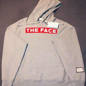 NWT Men's Gucci "The Face" Grey Hoodie | Hooded Sweatshirt | Size M [MSRP $1400]